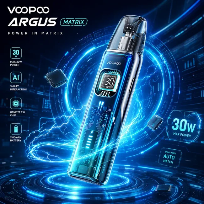 VOOPOO ARGUS Matrix 曲面全屏主機 1350mAh 30W VOOPOO ARGUS Matrix 曲面全屏主機 1350mAh 30W 小煙套裝